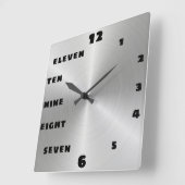 Horloge Carrée LETTRE NOIRE BRÛLÉE Tendance Numéro visage (Angle)