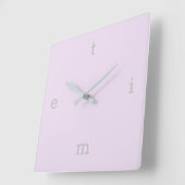 Horloge Carrée Lettres de temps (Angle)