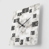 Horloge Carrée Lettres d'horloge murale de nombres (Angle)