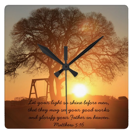 Horloge Carree Lever De Soleil Du Texas Citation D Ecriture Zazzle Be