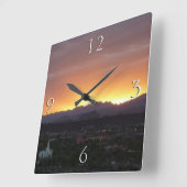 Horloge Carrée Lever de soleil sur le paysage de St. George Utah (Angle)