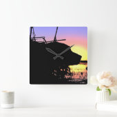 Horloge Carrée Lever du soleil dans l'aveugle de canard (Maison)