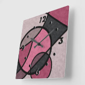 Horloge Carrée Lever rose, abstrait (Angle)
