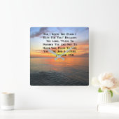 HORLOGE CARRÉE LEVER SUR LES PHILIPPIENS OCÉANS 4:13 SCRIPTURE (Maison)