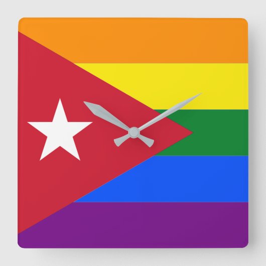 Horloge Carrée LGBT Cuba (Recto)