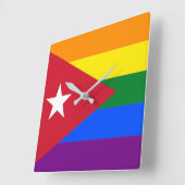 Horloge Carrée LGBT Cuba (Angle)