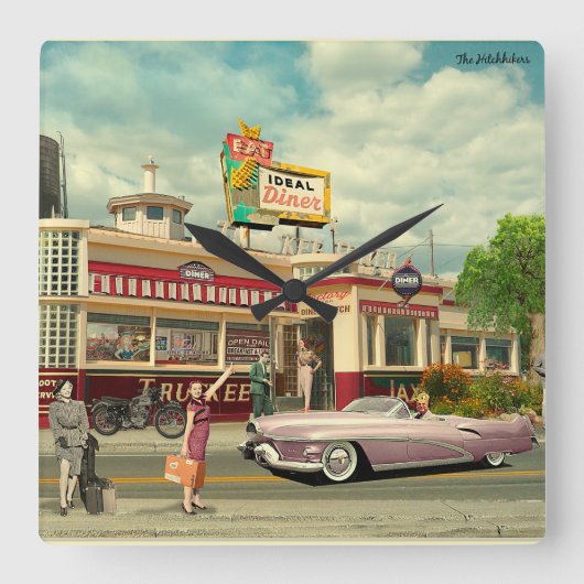 Horloge Carrée L'Hitchhickers (Recto)