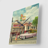 Horloge Carrée L'Hitchhickers (Angle)