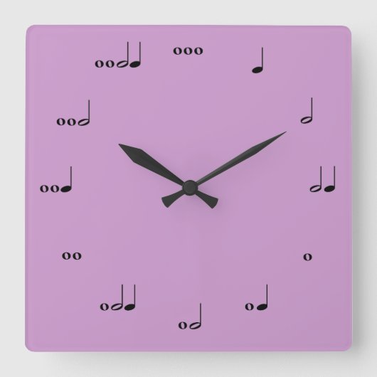 Horloge Carrée L'horloge de note de musique originale (Recto)