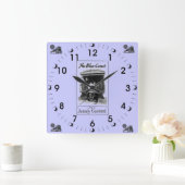 Horloge Carrée L'horloge murale bleue de cru de train de comète (Maison)