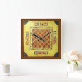 Horloge Carrée L'horloge murale de jeu de société de crokinole (Maison)