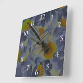 Horloge Carrée libellule (Angle)