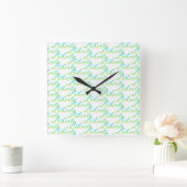 Horloge Carrée Libertà.Gradient Texte. (Maison)