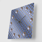 Horloge Carrée Libra & Earth Rabbit (Angle)