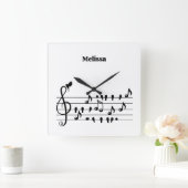 Horloge Carrée Libre en tant qu'oiseau, oiseaux chanteurs faisant (Maison)