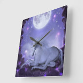 Horloge Carrée licorne (Angle)