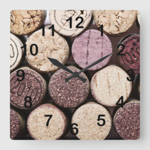 Horloge Carrée Lièges de bouteille de vin