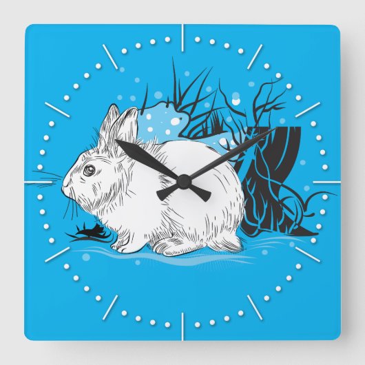 Horloge Carrée Lièvre (Recto)