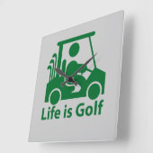Horloge Carrée Life is golf wall clock (Angle)
