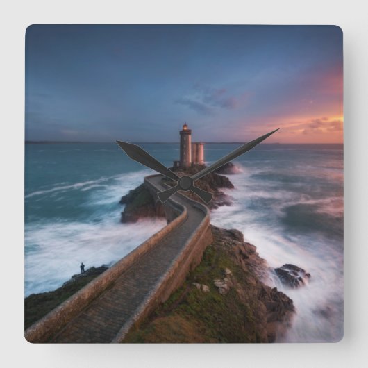 Horloge Carrée Lighthouse Sunset | Finistère (Recto)