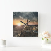 Horloge Carrée Lighthouses | Red & White Lighthouse (Maison)