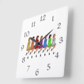 Horloge Carrée Ligne arc-en-ciel (Angle)