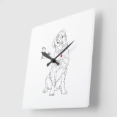 Horloge Carrée Ligne Art Rottweiler avec nom (Angle)