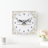 Horloge Carrée Ligne décorative Trombone (Maison)