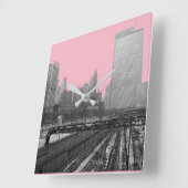 Horloge Carrée Ligne ferroviaire de Chicago Rail (Angle)