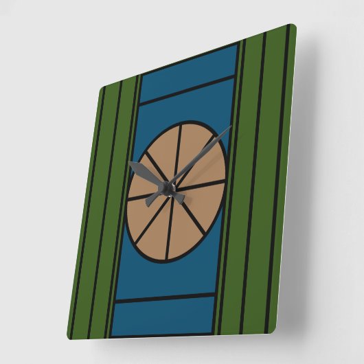 Horloge Carrée Lignes (Angle)