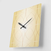 Horloge Carrée Lignes dorées (Angle)