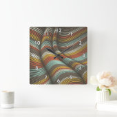 Horloge Carrée Lignes Flex Décoratives Courbées Inhabituelles (Maison)