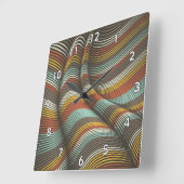 Horloge Carrée Lignes Flex Décoratives Courbées Inhabituelles (Angle)