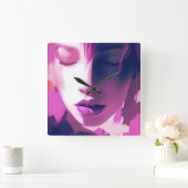 Horloge Carrée Lilac Dream Whisper - Serène, Ethérée, Violet (Maison)