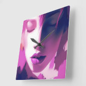 Horloge Carrée Lilac Dream Whisper - Serène, Ethérée, Violet (Angle)