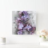 Horloge Carrée Lilac fleurit (Maison)