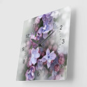 Horloge Carrée Lilac fleurit (Angle)
