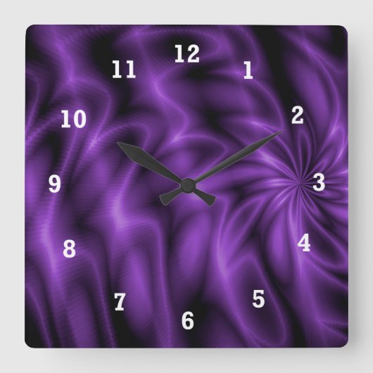 Horloge Carrée Lilac Swirl (Recto)
