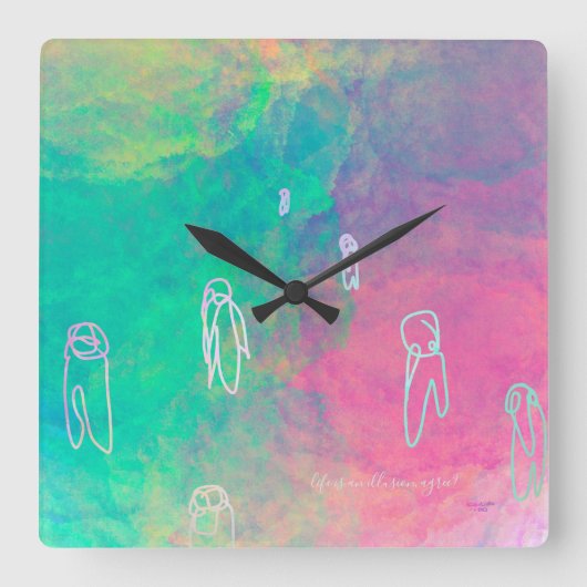 Horloge Carrée L'illusion de Takuroman (Recto)