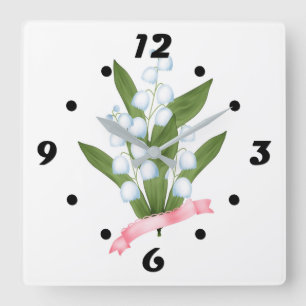 Horloge Carrée Lily of the valley