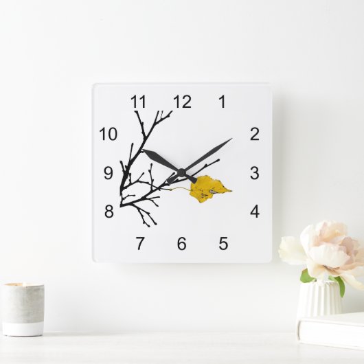 Horloge Carrée Lime Tree Leaf (Maison)