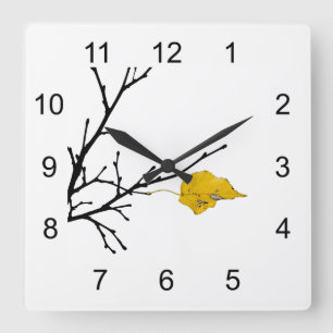 Horloge Carrée Lime Tree Leaf