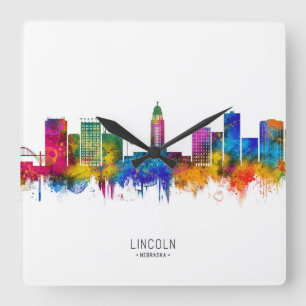 Horloge Carrée Lincoln Nebraska Toit