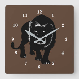 Horloge Carrée Lion