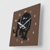 Horloge Carrée Lion (Angle)