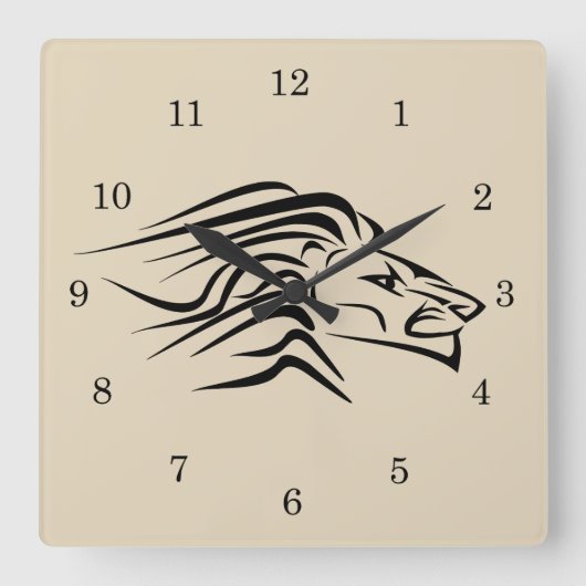Horloge Carrée Lion - (Recto)