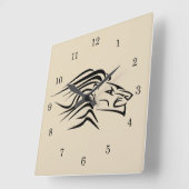 Horloge Carrée Lion - (Angle)