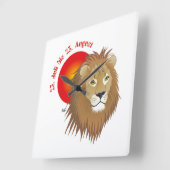 Horloge Carrée Lion (Angle)