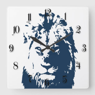 Horloge Carrée Lion