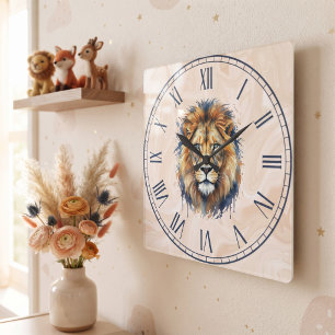 Horloge Carrée Lion